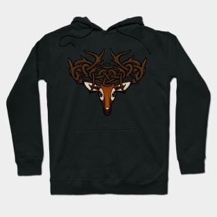 Celtic Deer with Knotted Antlers Red Hoodie